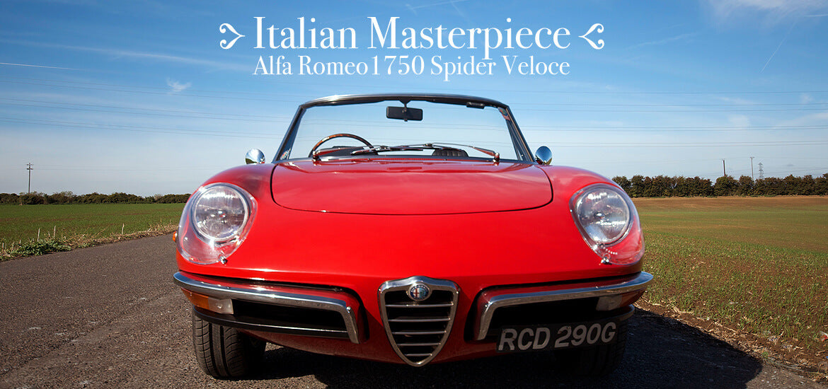 Image of an Alfa Romeo 1750 Spider Veloce, a classic Italian automotive masterpiece, showcasing its sleek design and timeless elegance. Italian old school